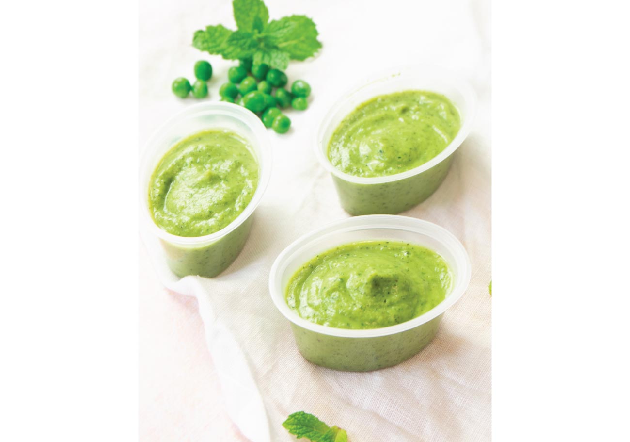 Courgette, Pea & Mint Puree