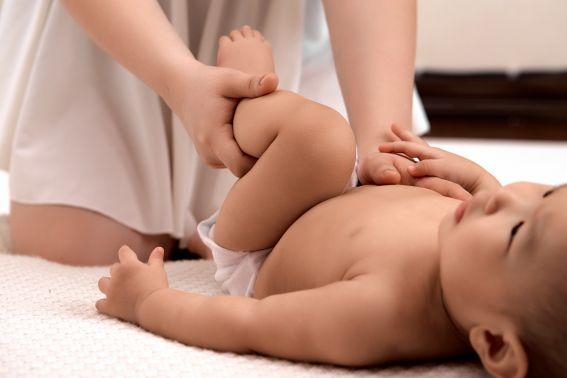 Baby having a massage